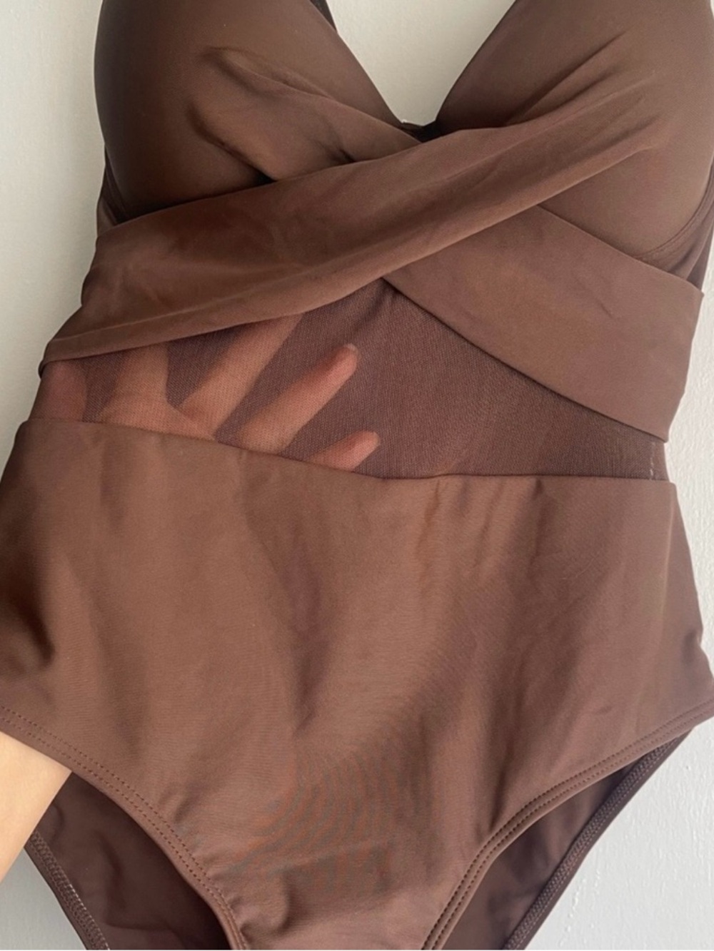 *NWOT*Women’s‎ Brown Twist Front One-Piece Swimsuit